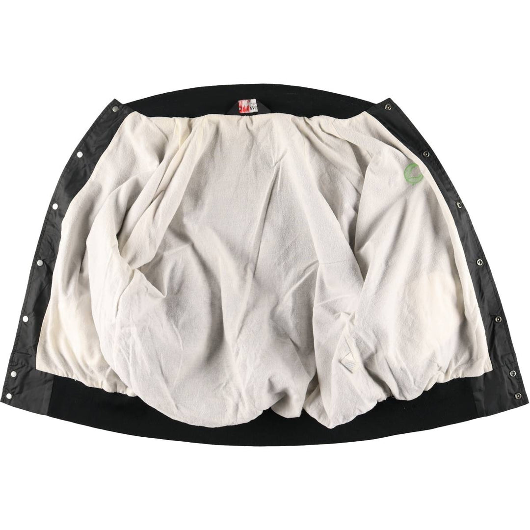 Vintage 80s-90'S SPORTSMASTER Nylon Varsity Jacket, Award Jacket, Made in USA, Men's XL Nylon black type Vintage Second Hand