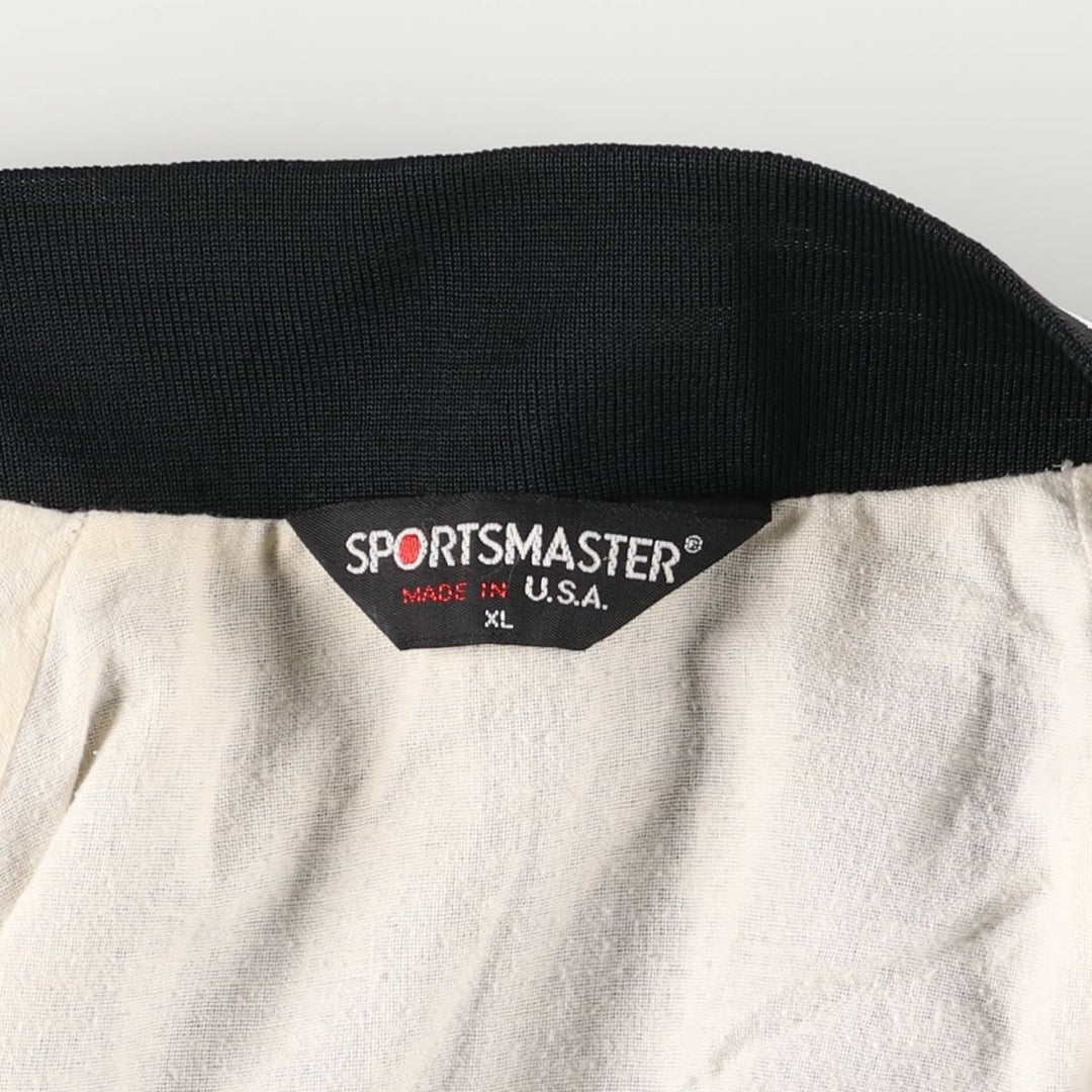 Vintage 80s-90'S SPORTSMASTER Nylon Varsity Jacket, Award Jacket, Made in USA, Men's XL Nylon black type Vintage Second Hand