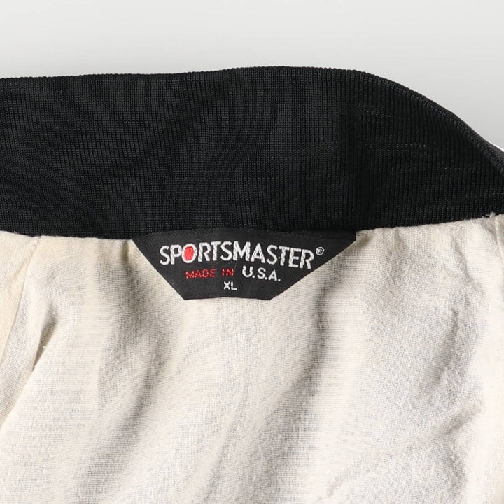 Vintage 80s-90'S SPORTSMASTER Nylon Varsity Jacket, Award Jacket, Made in USA, Men's XL Nylon black type Vintage Second Hand