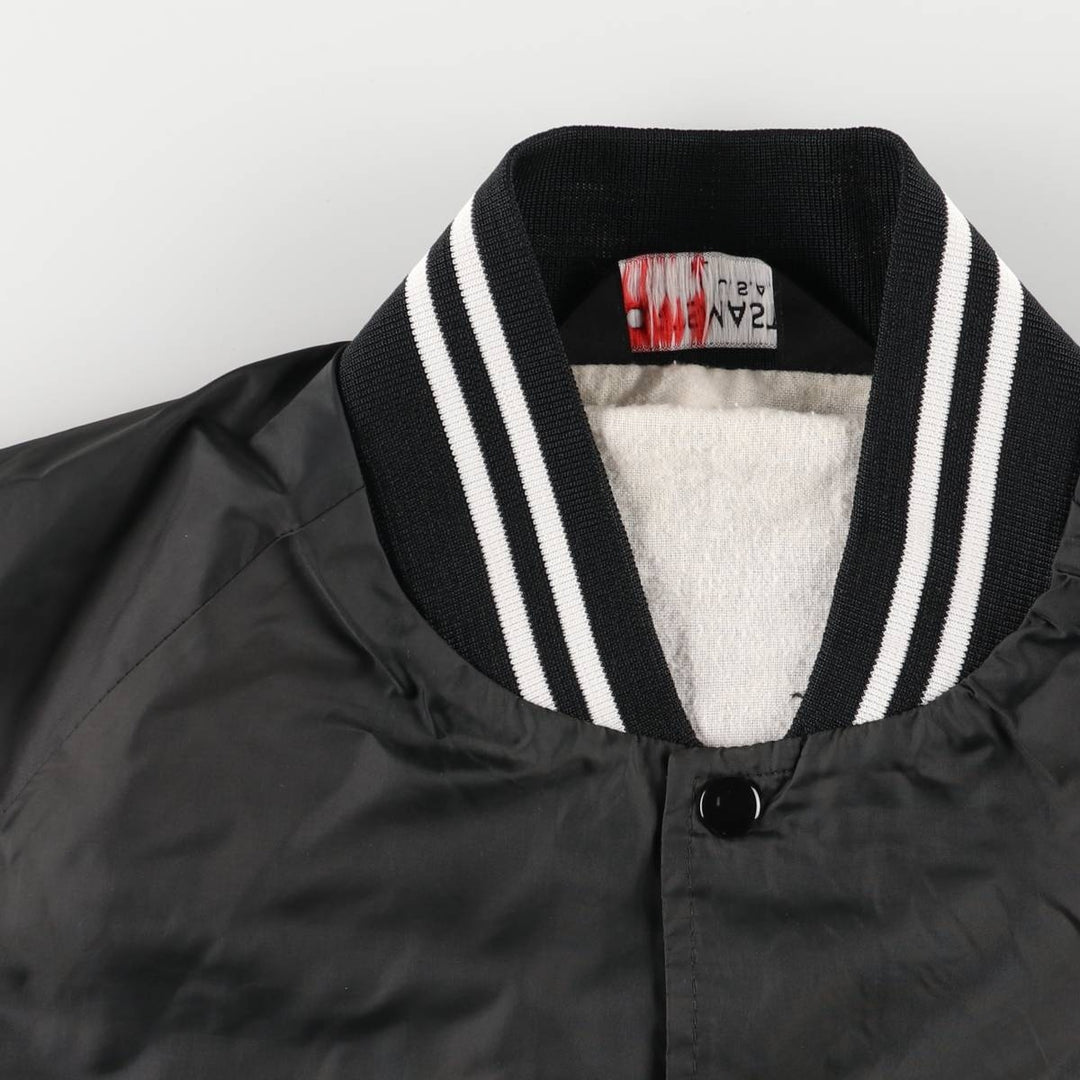 Vintage 80s-90'S SPORTSMASTER Nylon Varsity Jacket, Award Jacket, Made in USA, Men's XL Nylon black type Vintage Second Hand