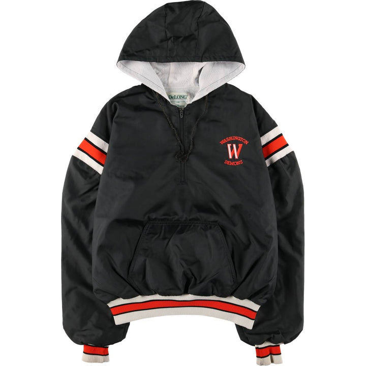 Vintage 1980'S DeLONG College Anorak Parka, Made in USA, Men's Size L unclear black type Vintage Second Hand