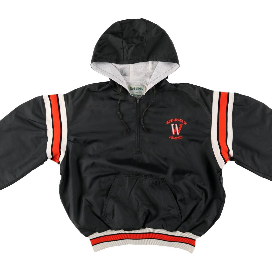 Vintage 1980'S DeLONG College Anorak Parka, Made in USA, Men's Size L unclear black type Vintage Second Hand