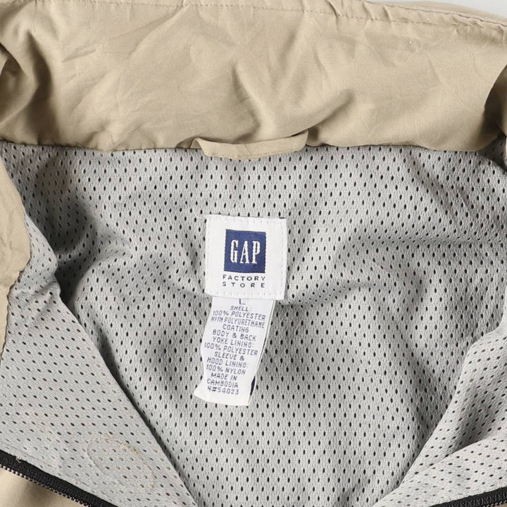 90s-00'S GAP FACTORY STORE Anorak Jacket Men's Size L polyester Beige type Vintage Second Hand
