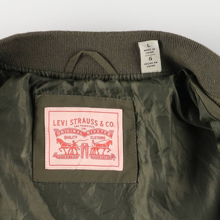 Levi's MA-1 Military Flight Jacket, Men's Size L polyester Khaki type Vintage Second Hand