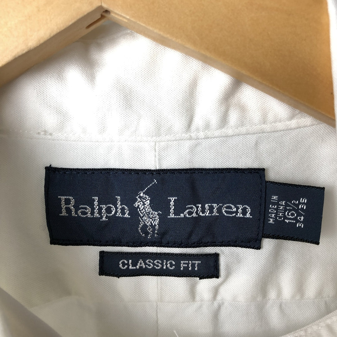 Ralph Lauren Classic Fit Long Sleeve Button Down Shirt, Men's Size L cotton white type Vintage Second Hand