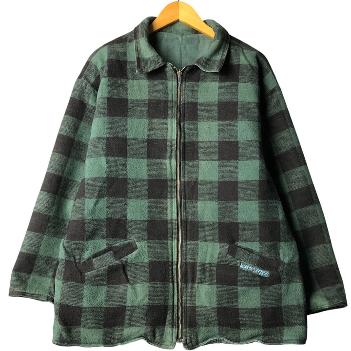 RIP CURL Check Pattern Reversible Work Jacket, Men's Size Small cotton green type Vintage Second Hand