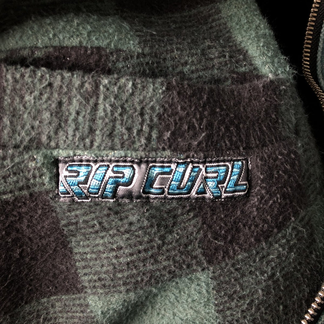 RIP CURL Check Pattern Reversible Work Jacket, Men's Size Small cotton green type Vintage Second Hand