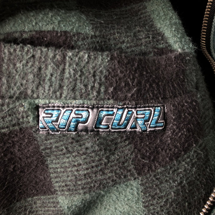 RIP CURL Check Pattern Reversible Work Jacket, Men's Size Small cotton green type Vintage Second Hand