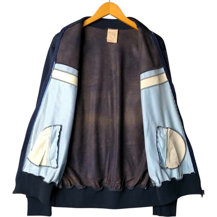 Vintage 80'S Puma track jacket, made in France, size L, men's polyester navy blue type Vintage Second Hand