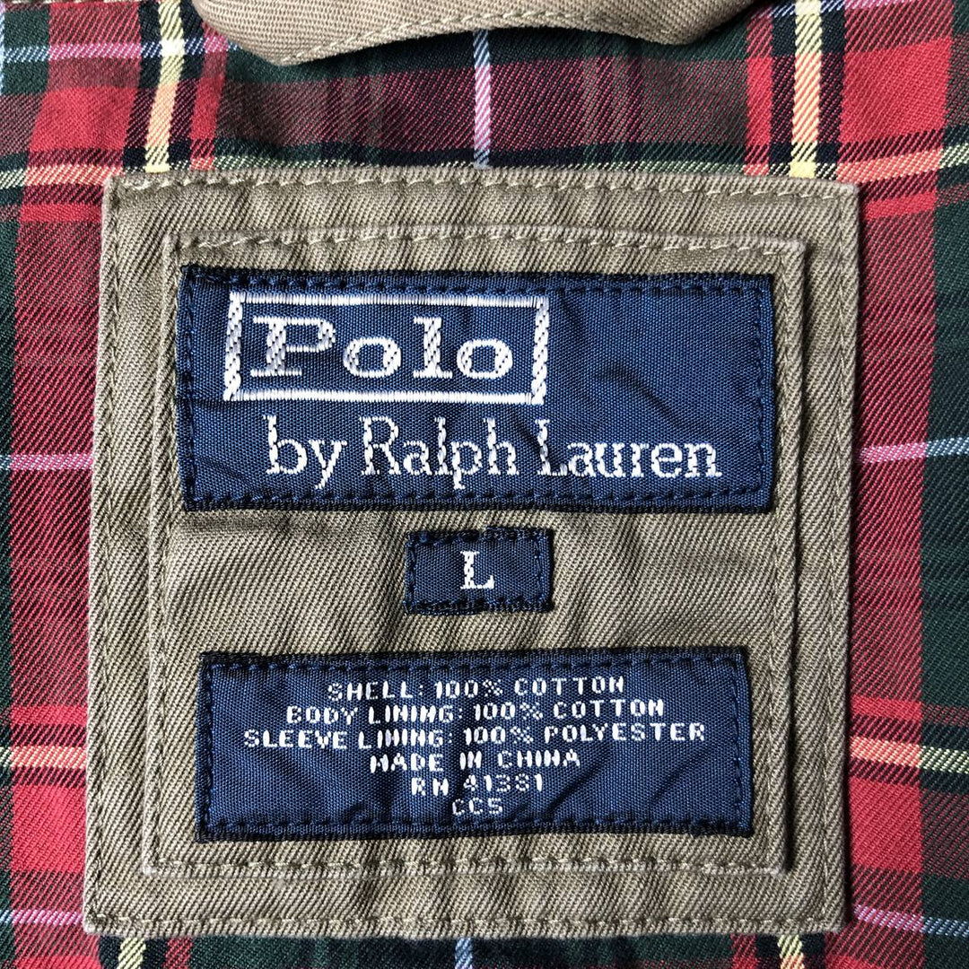Ralph Lauren POLO by Ralph Lauren Swing Top Sports Jacket Men's L size cotton Khaki type Vintage Second Hand