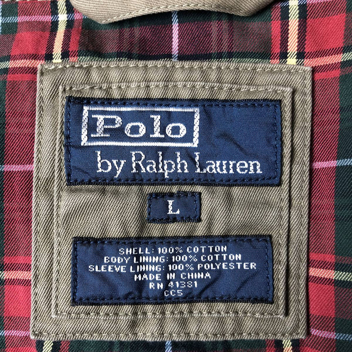 Ralph Lauren POLO by Ralph Lauren Swing Top Sports Jacket Men's L size cotton Khaki type Vintage Second Hand