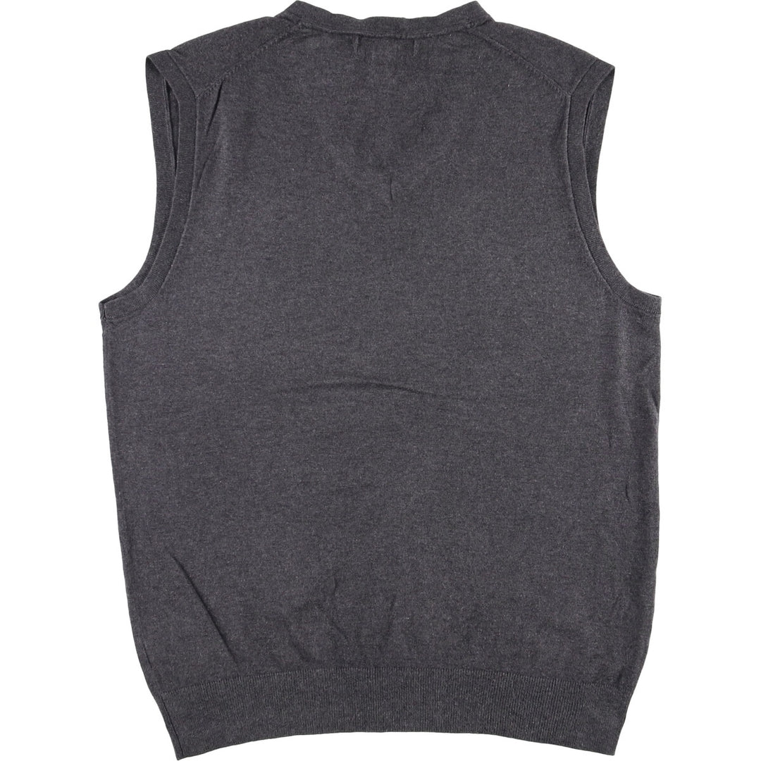 Banana Republic Cashmere Blend V-Neck Silk Knit Vest, Men's Size M silk gray type Vintage Second Hand