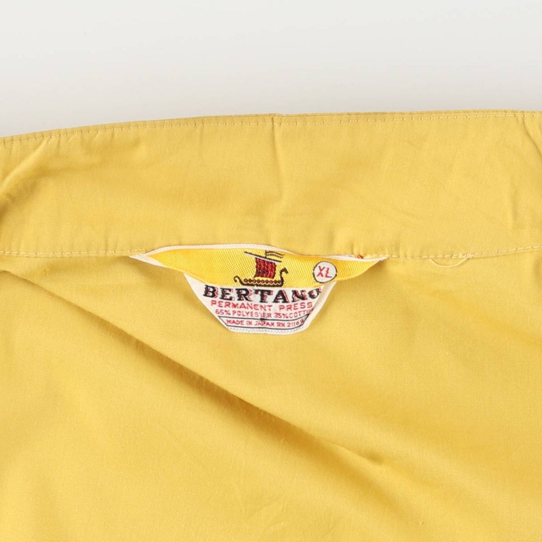 Vintage Bertano zip-up jacket, men's size XL polyester yellow type Vintage Second Hand