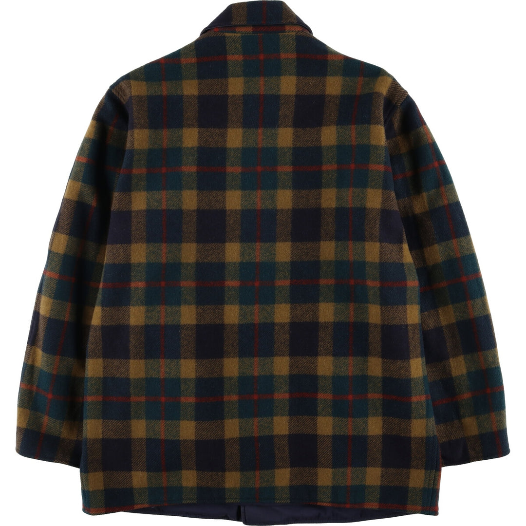 Vintage 1960'S Pendleton Check Pattern Reversible Wool Jacket, Men's Size L unclear Navy blue Vintage Second Hand