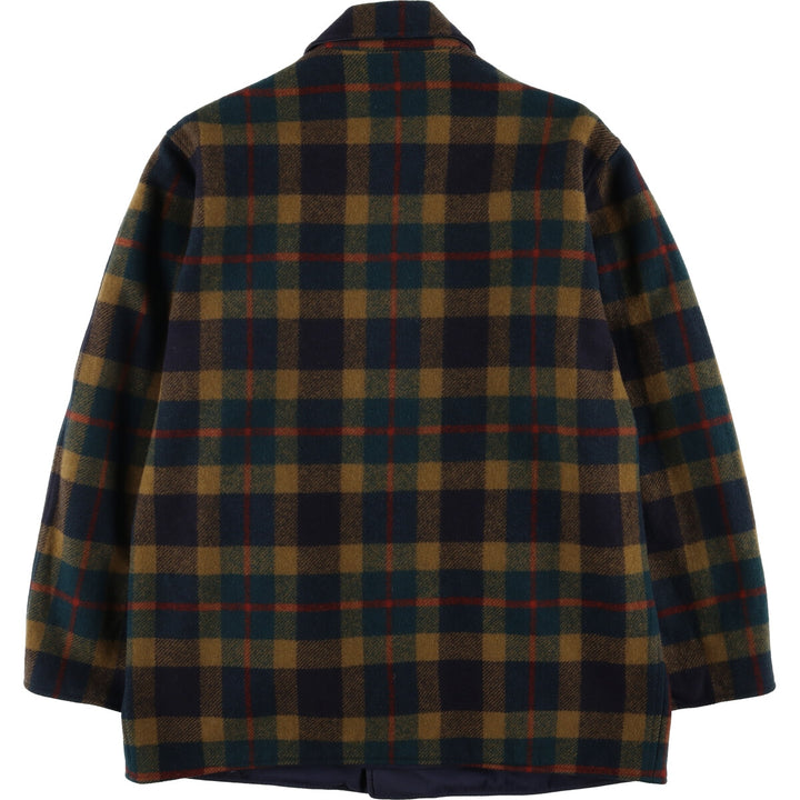 Vintage 1960'S Pendleton Check Pattern Reversible Wool Jacket, Men's Size L unclear Navy blue Vintage Second Hand