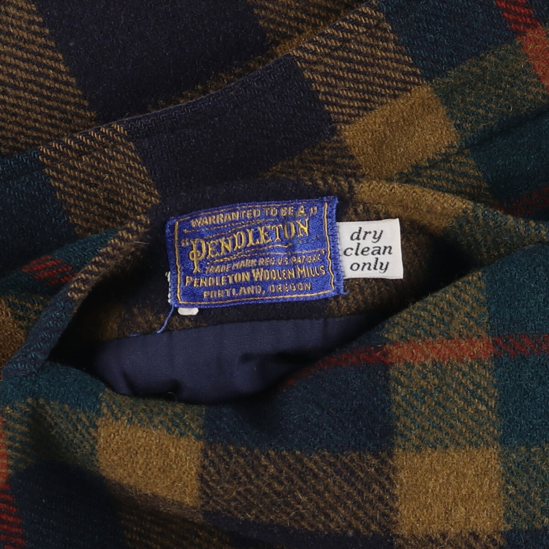 Vintage 1960'S Pendleton Check Pattern Reversible Wool Jacket, Men's Size L unclear Navy blue Vintage Second Hand