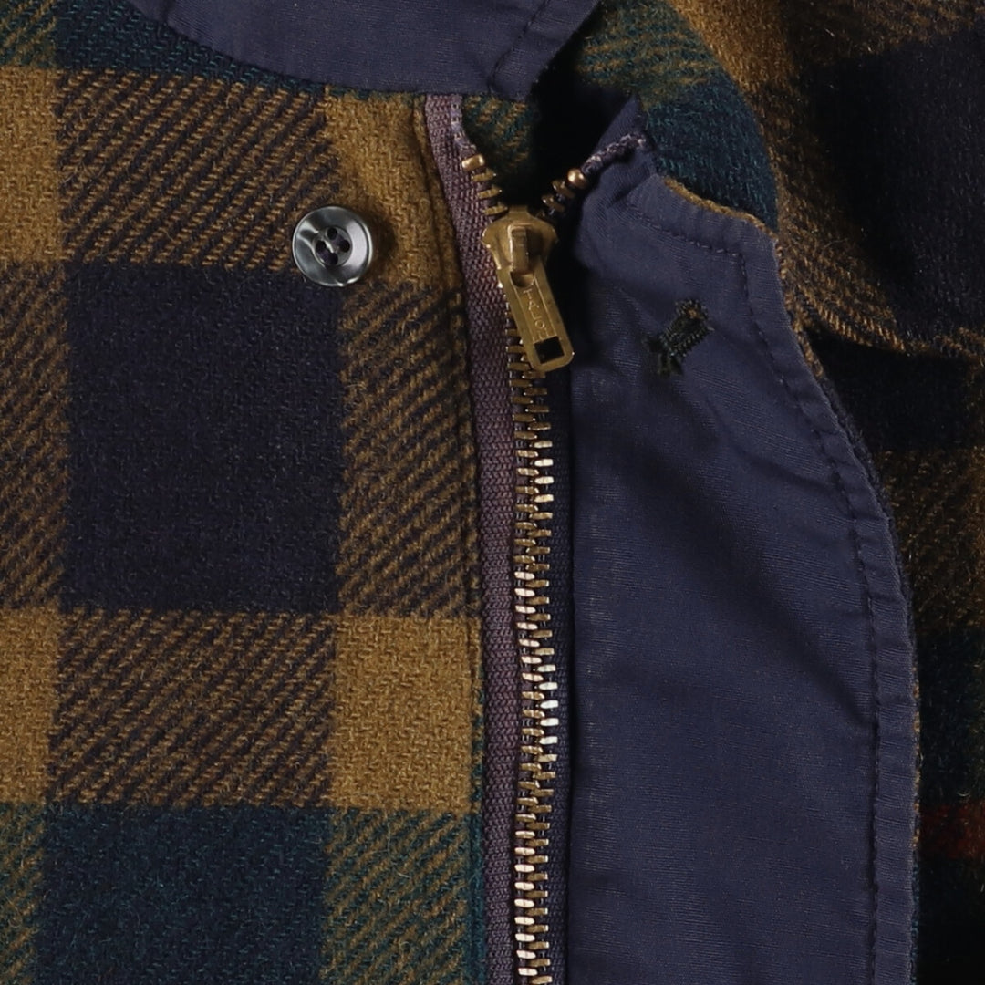 Vintage 1960'S Pendleton Check Pattern Reversible Wool Jacket, Men's Size L unclear Navy blue Vintage Second Hand