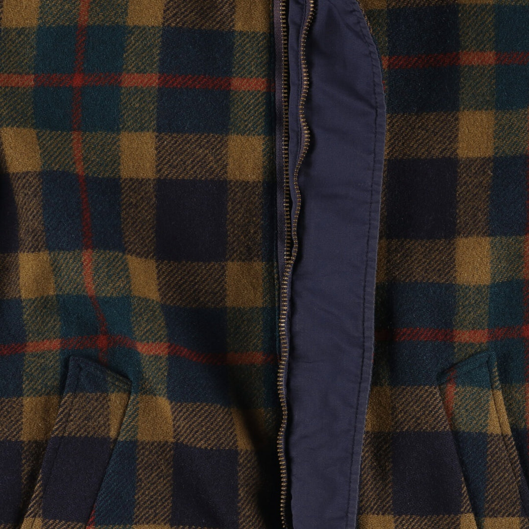 Vintage 1960'S Pendleton Check Pattern Reversible Wool Jacket, Men's Size L unclear Navy blue Vintage Second Hand