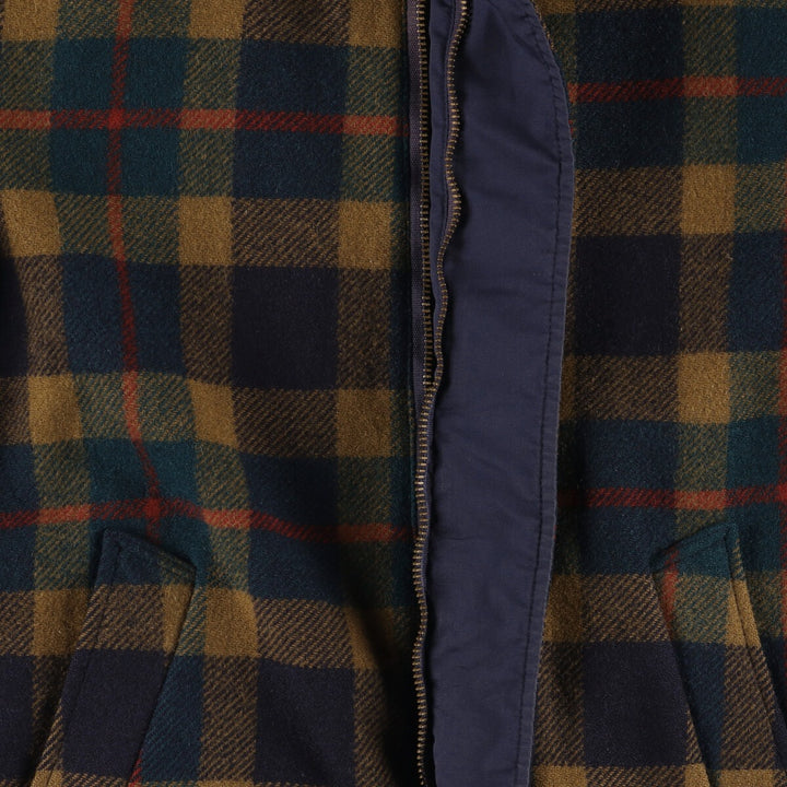 Vintage 1960'S Pendleton Check Pattern Reversible Wool Jacket, Men's Size L unclear Navy blue Vintage Second Hand