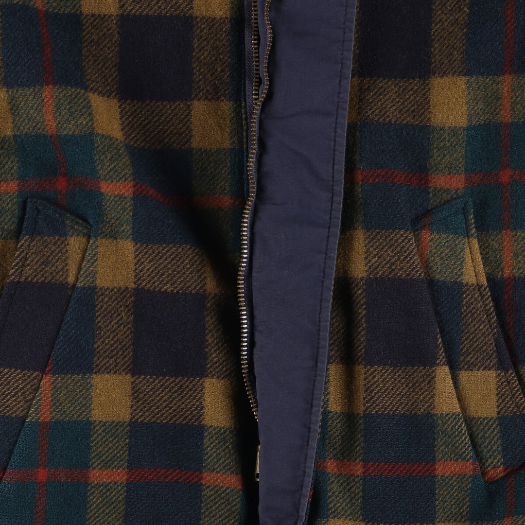 Vintage 1960'S Pendleton Check Pattern Reversible Wool Jacket, Men's Size L unclear Navy blue Vintage Second Hand