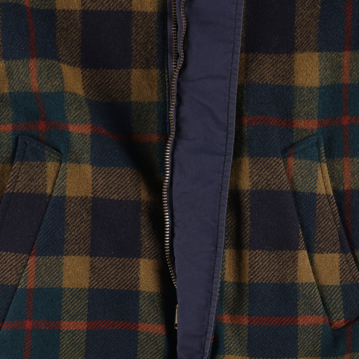 Vintage 1960'S Pendleton Check Pattern Reversible Wool Jacket, Men's Size L unclear Navy blue Vintage Second Hand