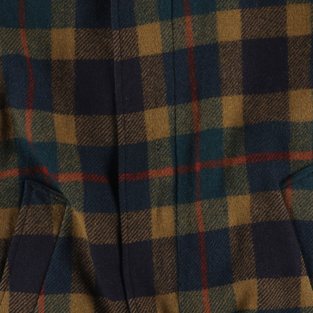 Vintage 1960'S Pendleton Check Pattern Reversible Wool Jacket, Men's Size L unclear Navy blue Vintage Second Hand