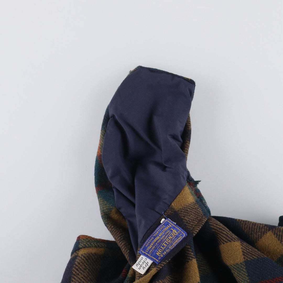 Vintage 1960'S Pendleton Check Pattern Reversible Wool Jacket, Men's Size L unclear Navy blue Vintage Second Hand