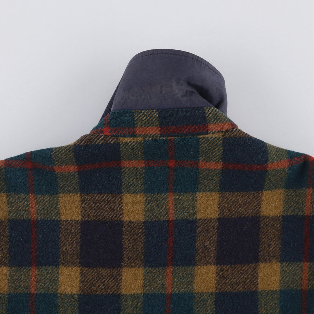 Vintage 1960'S Pendleton Check Pattern Reversible Wool Jacket, Men's Size L unclear Navy blue Vintage Second Hand