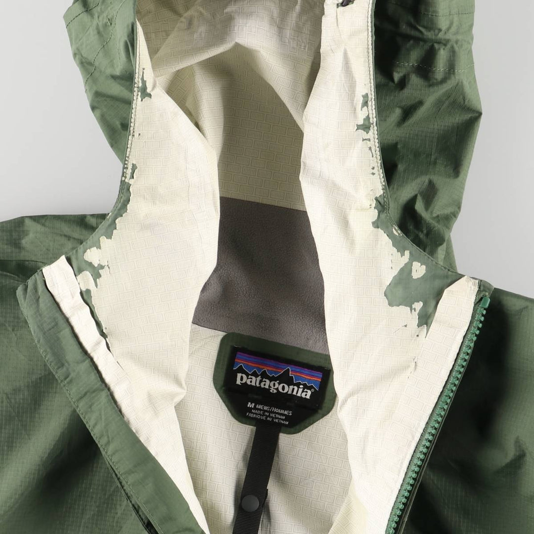 Patagonia Torrent Shell Jacket 83801SP15 Ripstop Mountain Parka Shell Jacket Men's Medium Nylon Khaki type sage green Vintage Second Hand