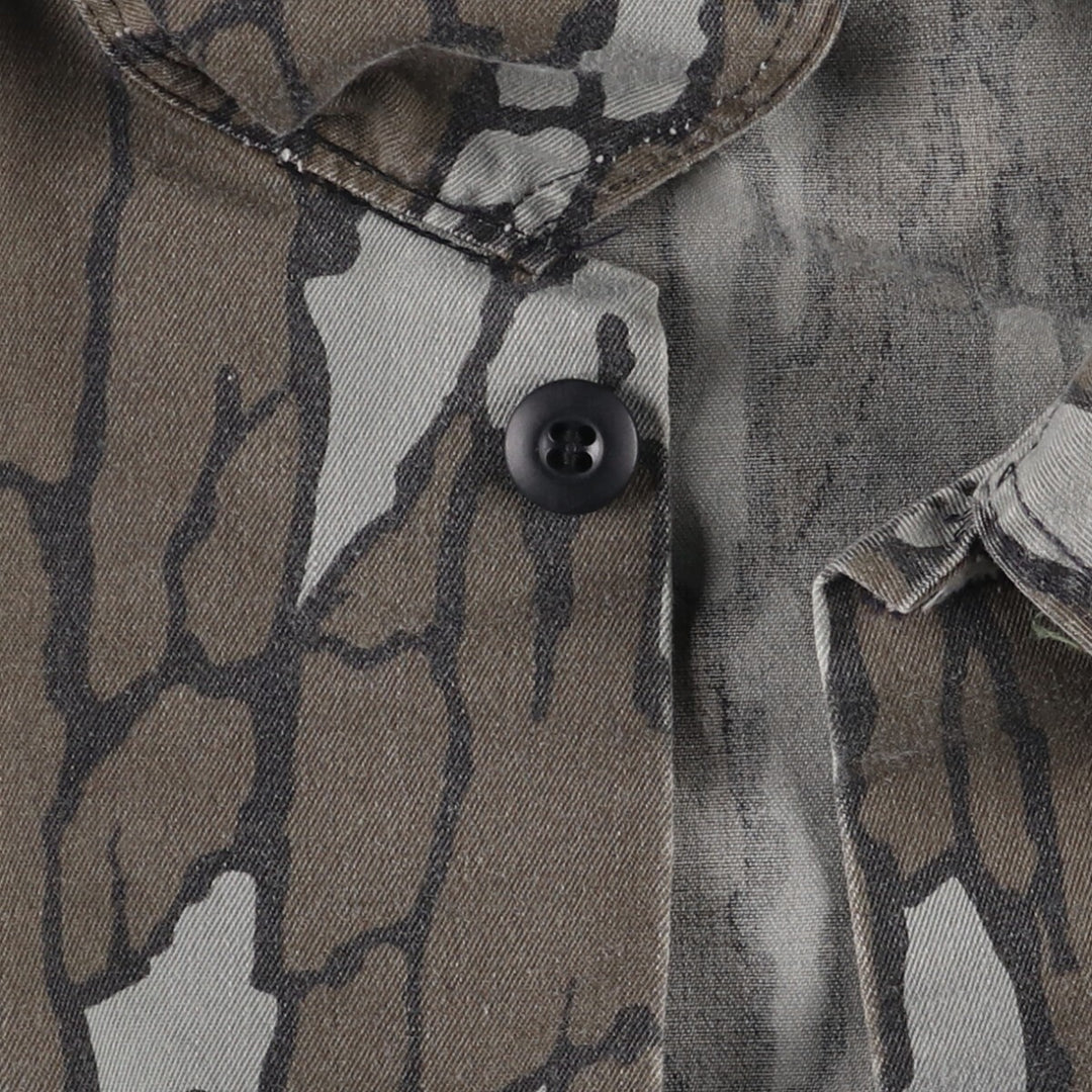 Camouflage Treebark Camo Hunting Jacket, Men's Size L unclear brown type Vintage Second Hand