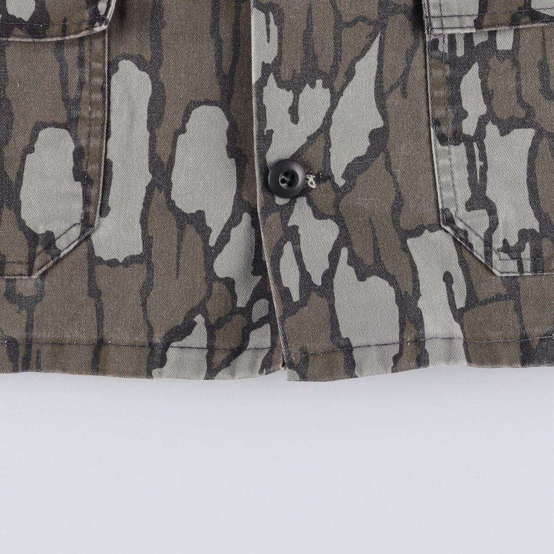 Camouflage Treebark Camo Hunting Jacket, Men's Size L unclear brown type Vintage Second Hand