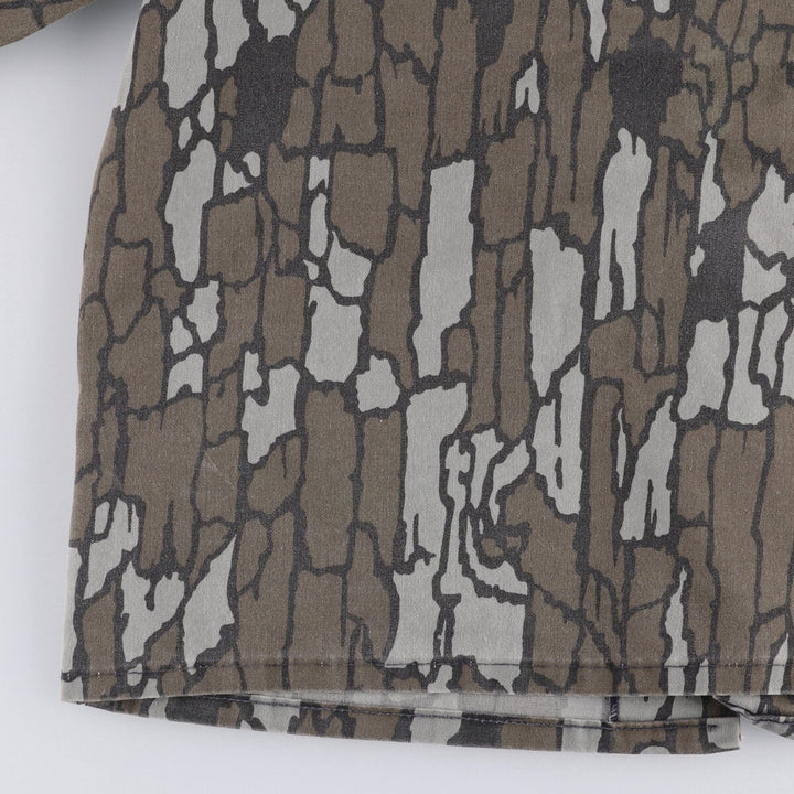 Camouflage Treebark Camo Hunting Jacket, Men's Size L unclear brown type Vintage Second Hand