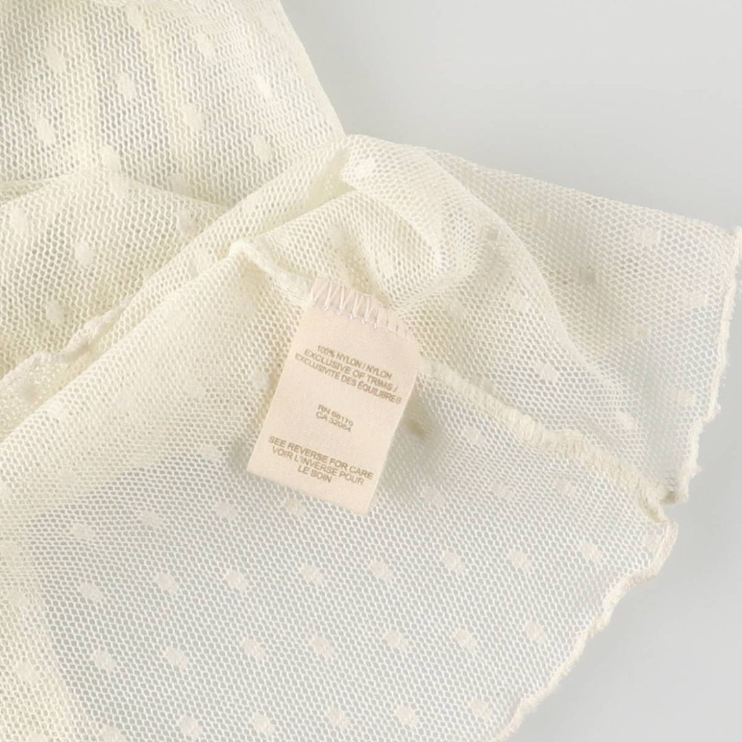 Dot Pattern Maxi Lingerie Camisole Dress, Women's Size S Nylon pale white type Vintage Second Hand