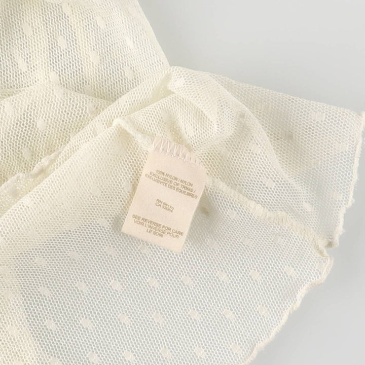 Dot Pattern Maxi Lingerie Camisole Dress, Women's Size S Nylon pale white type Vintage Second Hand