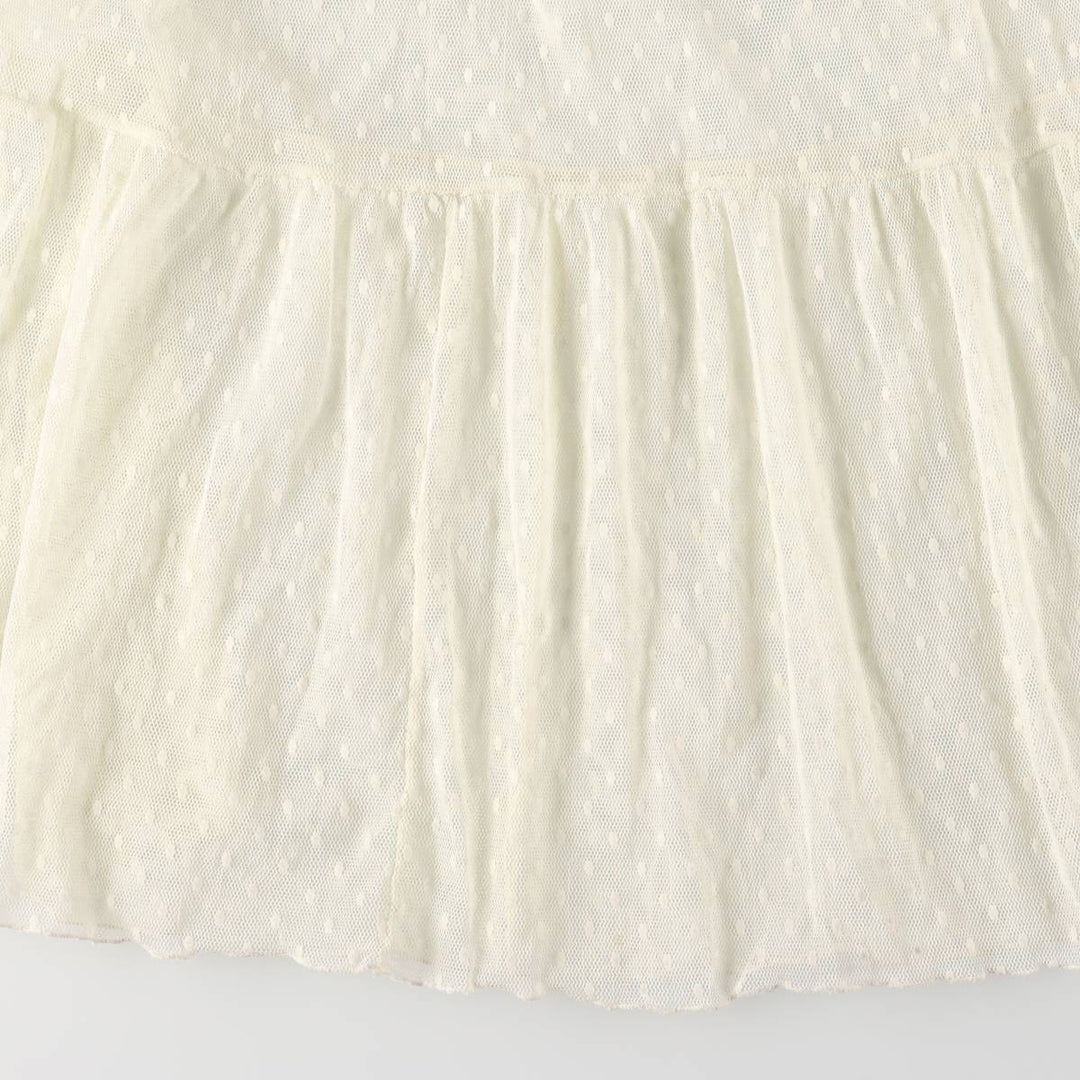 Dot Pattern Maxi Lingerie Camisole Dress, Women's Size S Nylon pale white type Vintage Second Hand