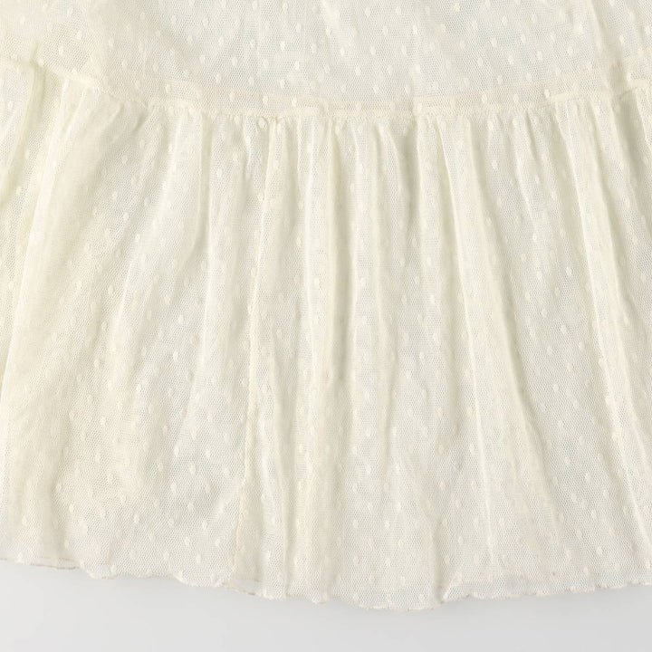 Dot Pattern Maxi Lingerie Camisole Dress, Women's Size S Nylon pale white type Vintage Second Hand