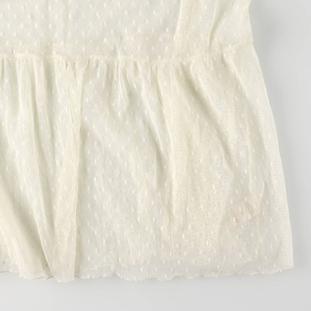 Dot Pattern Maxi Lingerie Camisole Dress, Women's Size S Nylon pale white type Vintage Second Hand
