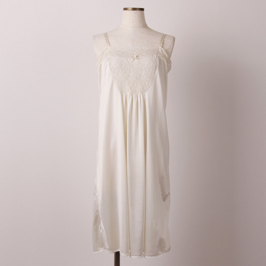 Half-length lingerie camisole dress, women's size M unclear white type Vintage Second Hand