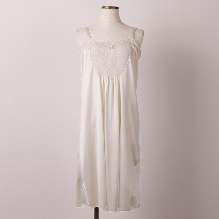 Half-length lingerie camisole dress, women's size M unclear white type Vintage Second Hand