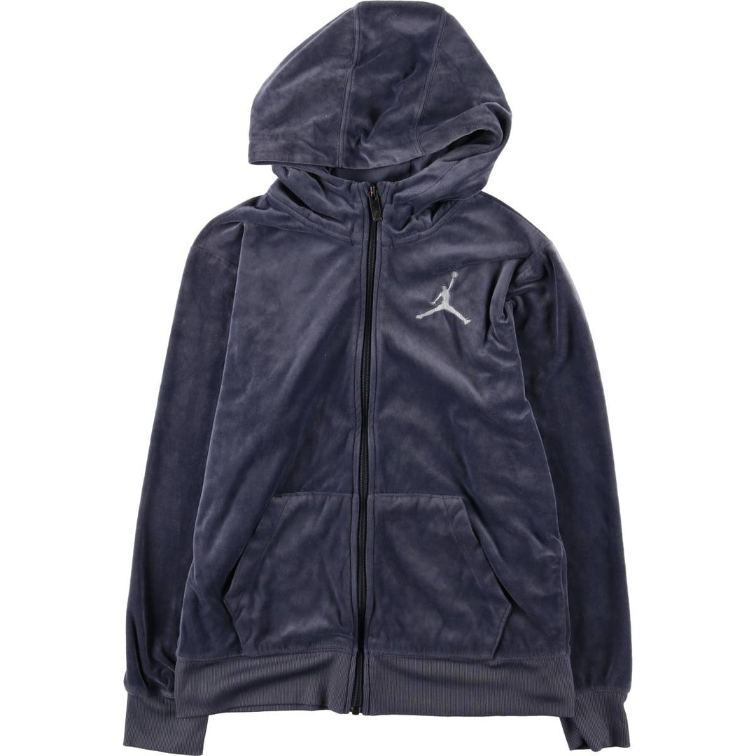 Nike Michael Jordan Velour Track Jacket (Women's Size L) polyester blue type Vintage Second Hand