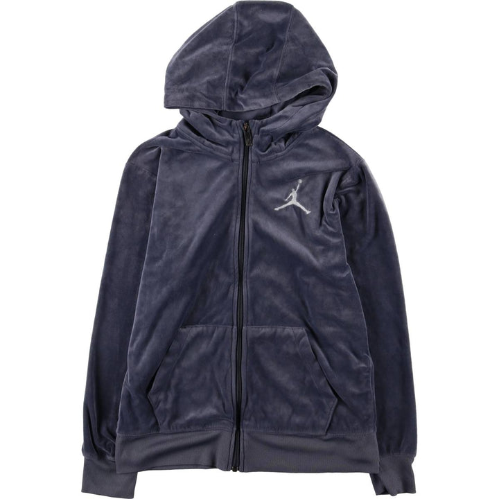 Nike Michael Jordan Velour Track Jacket (Women's Size L) polyester blue type Vintage Second Hand