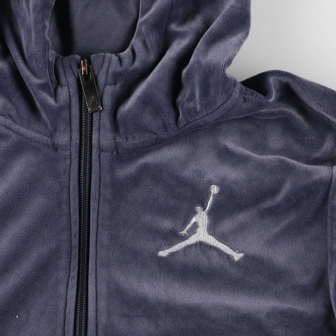 Nike Michael Jordan Velour Track Jacket (Women's Size L) polyester blue type Vintage Second Hand