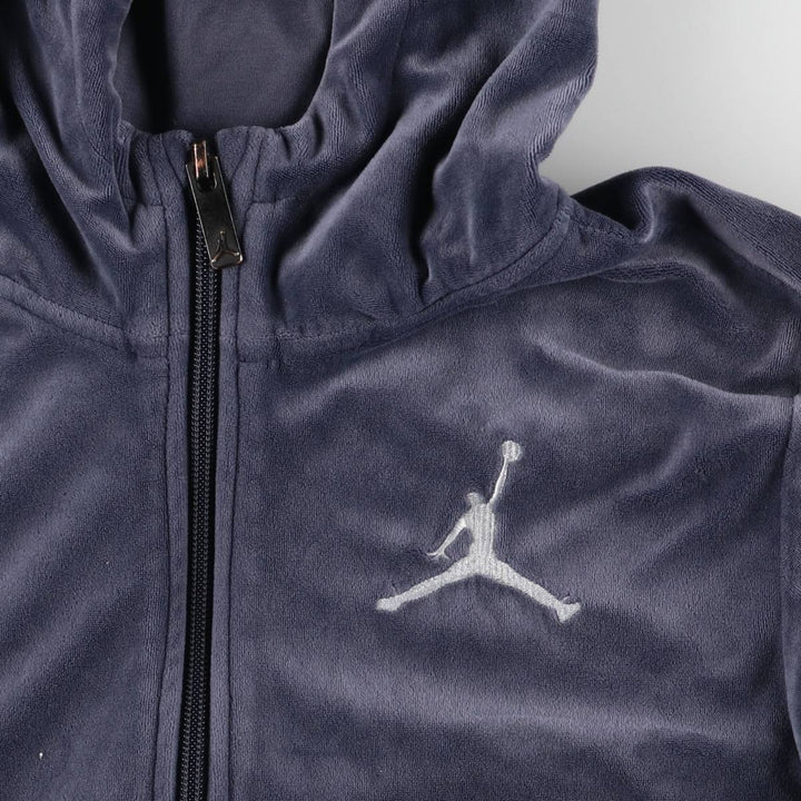 Nike Michael Jordan Velour Track Jacket (Women's Size L) polyester blue type Vintage Second Hand