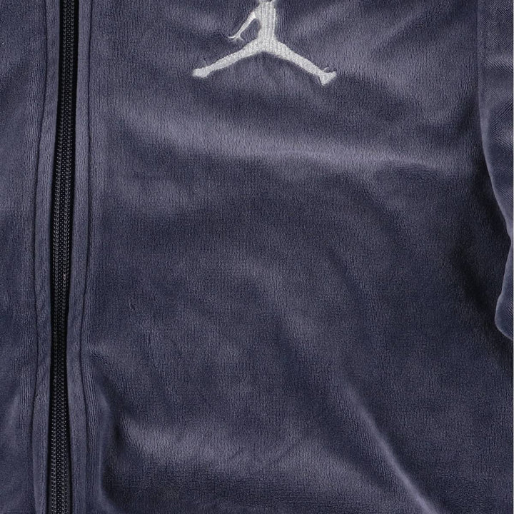 Nike Michael Jordan Velour Track Jacket (Women's Size L) polyester blue type Vintage Second Hand