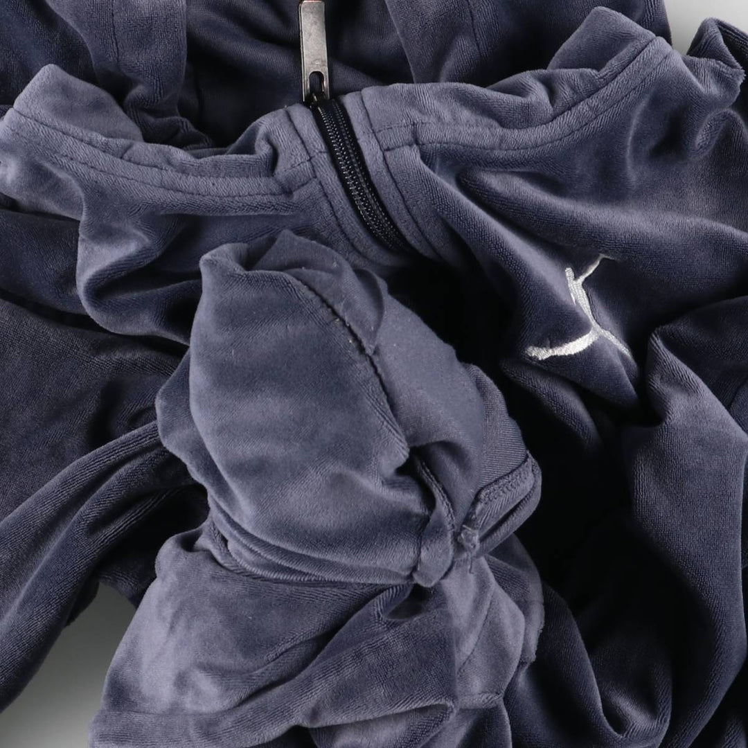 Nike Michael Jordan Velour Track Jacket (Women's Size L) polyester blue type Vintage Second Hand