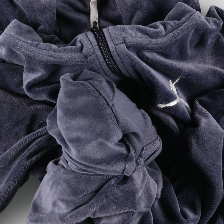 Nike Michael Jordan Velour Track Jacket (Women's Size L) polyester blue type Vintage Second Hand