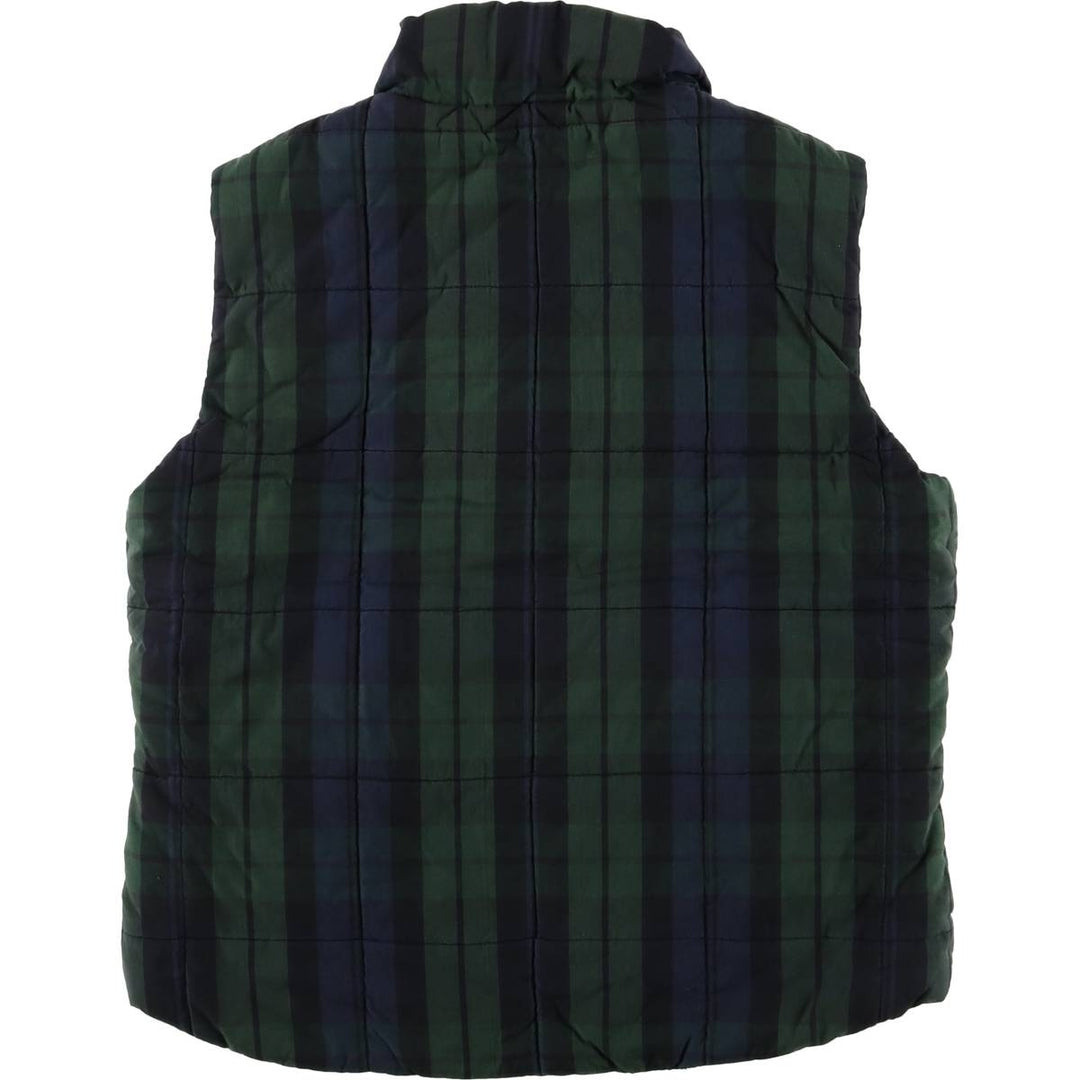 CHAPS Blackwatch Check Reversible Padded Vest, Women's, Size Small cotton navy blue type Vintage Second Hand