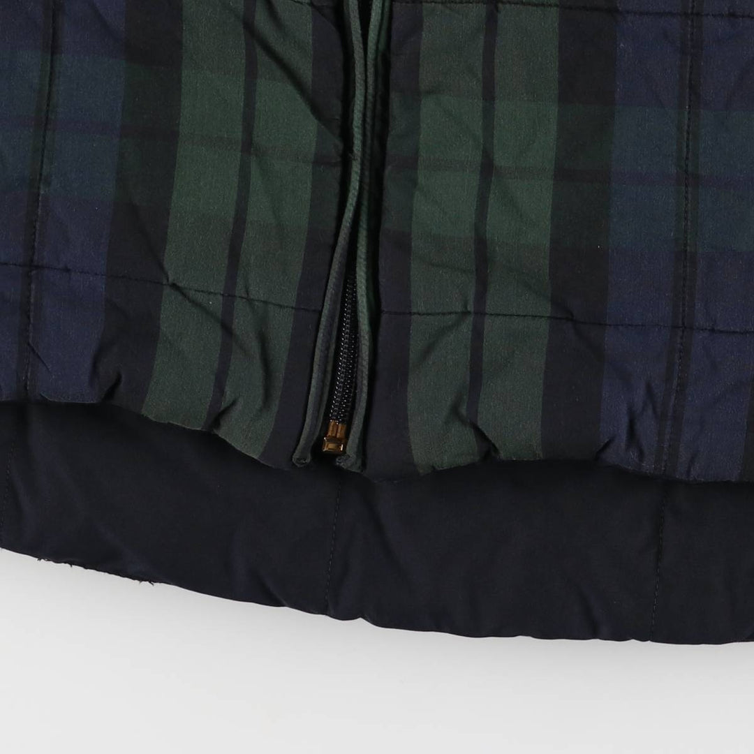 CHAPS Blackwatch Check Reversible Padded Vest, Women's, Size Small cotton navy blue type Vintage Second Hand