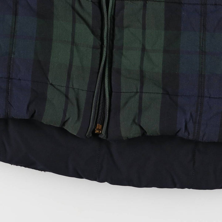 CHAPS Blackwatch Check Reversible Padded Vest, Women's, Size Small cotton navy blue type Vintage Second Hand