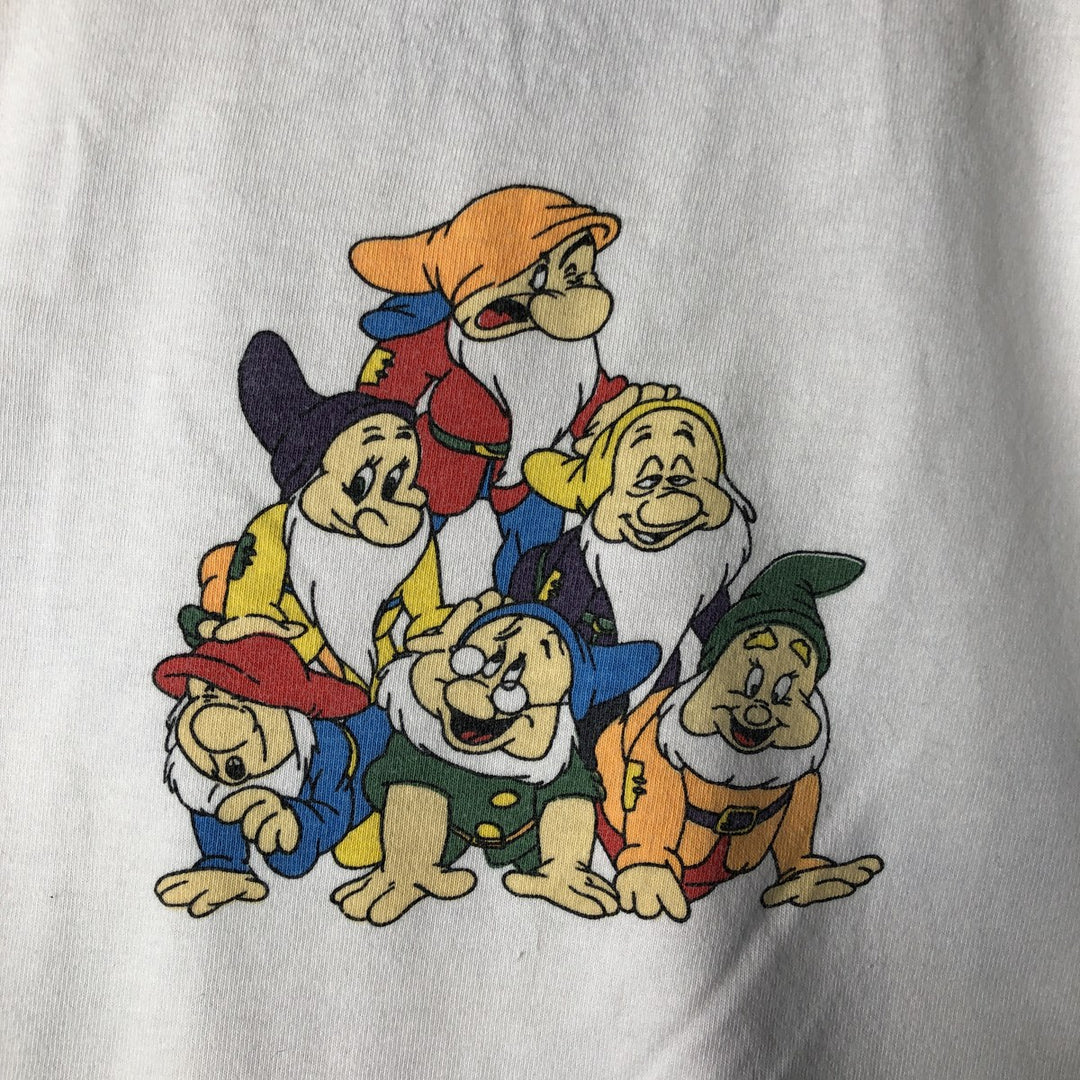 Seven Dwarfs Character Print T-Shirt, Women's Size S unclear white type Vintage Second Hand